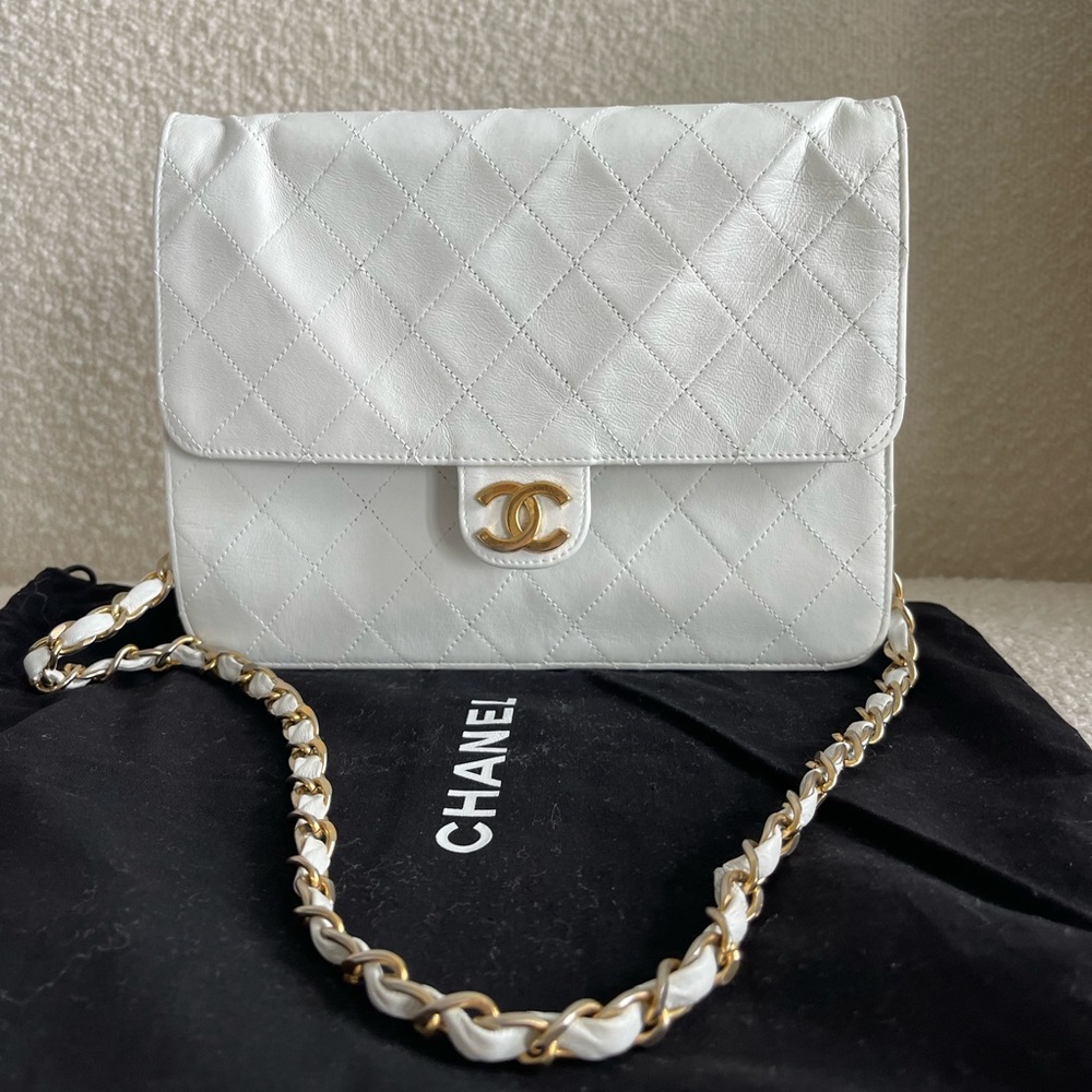 Authentic Vintage Chanel Flap- White